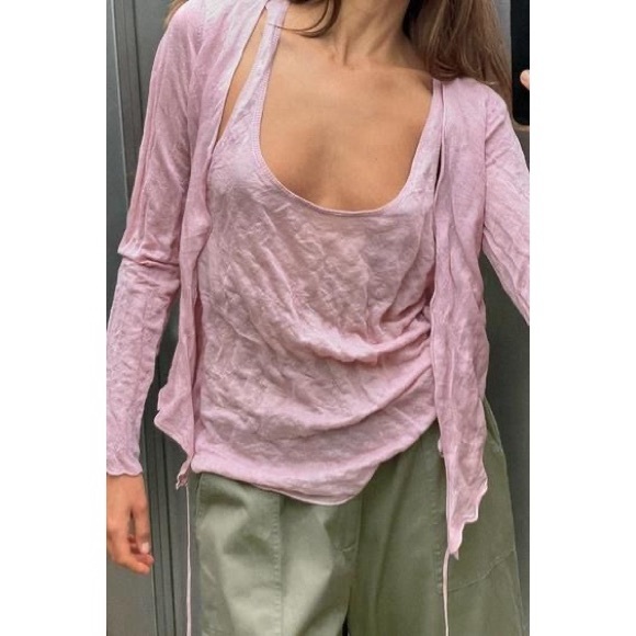 ZARA WRINKLE LOOK FINE KNIT TOP - Picture 10 of 14